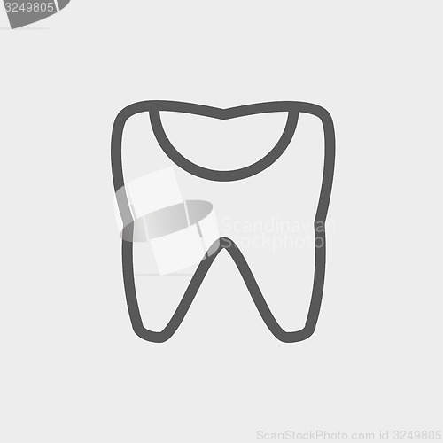 Image of Broken tooth thin line icon