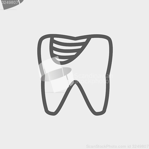 Image of Tooth decay thin line icon