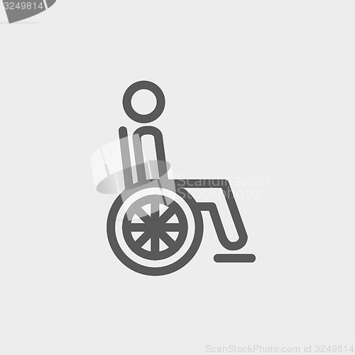 Image of Disabled person thin line icon