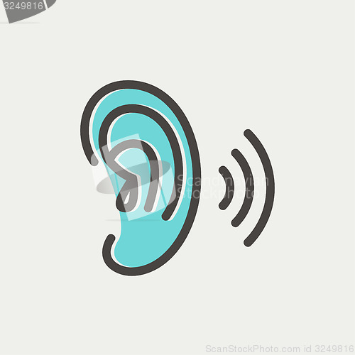 Image of Ear thin line icon