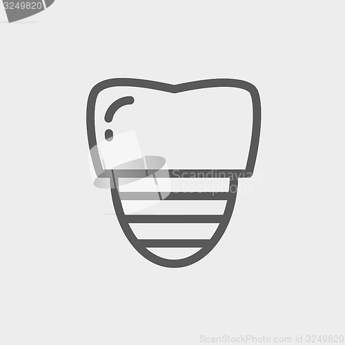 Image of Tooth implant thin line icon