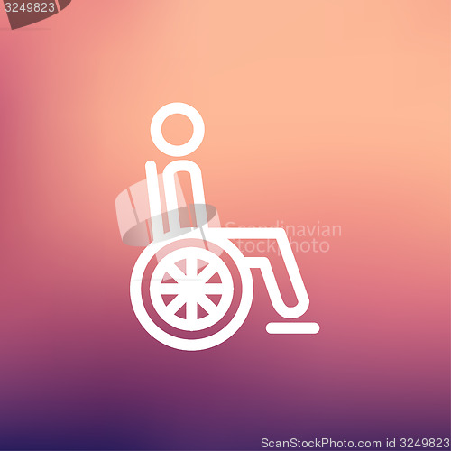 Image of Disabled person thin line icon