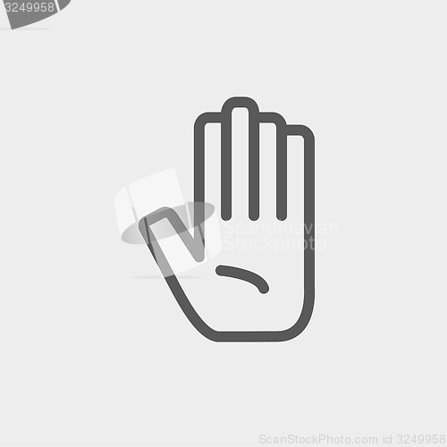 Image of Hand thin line icon