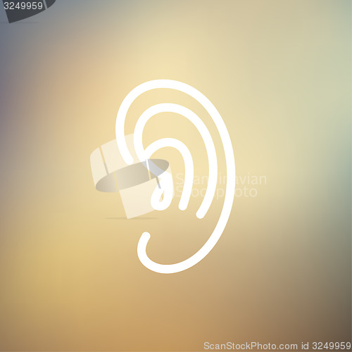 Image of Human ear thin line icon