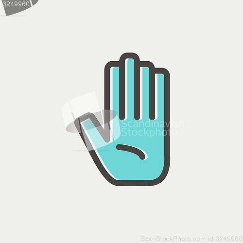 Image of Hand thin line icon