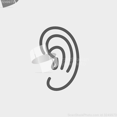 Image of Human ear thin line icon