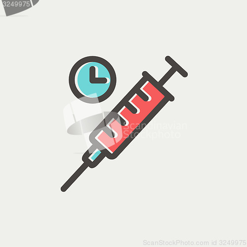 Image of Syringe thin line icon