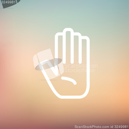 Image of Hand thin line icon