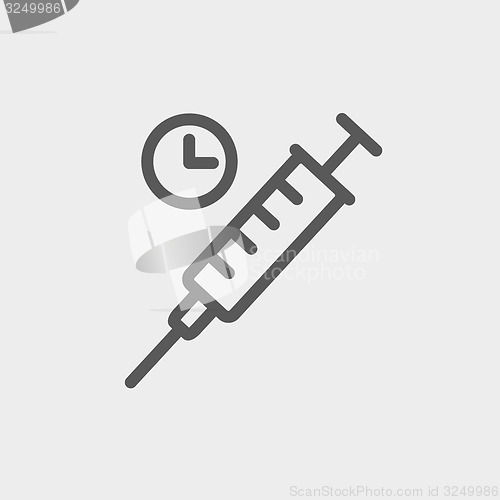 Image of Syringe thin line icon