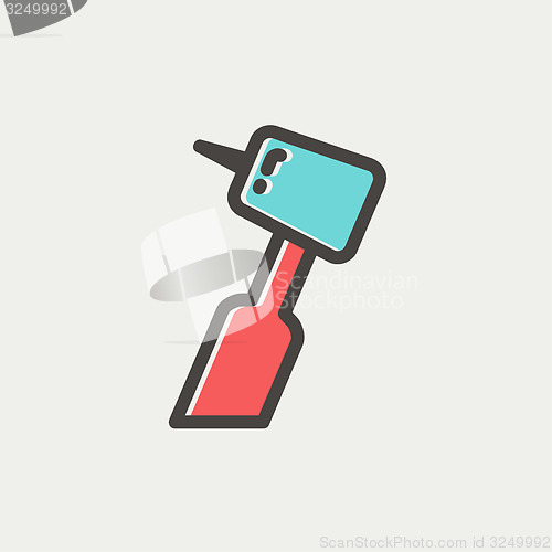 Image of Dental drill thin line icon