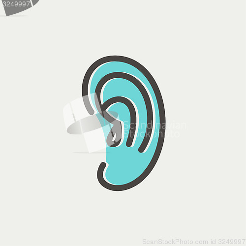 Image of Human ear thin line icon