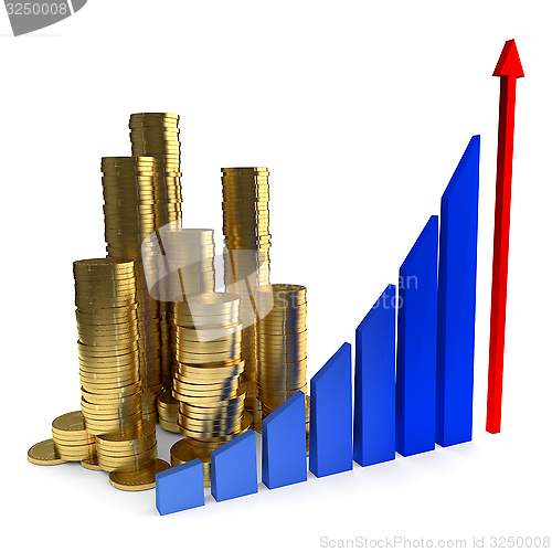 Image of Business Chart and gold coins