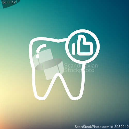 Image of Healthy tooth thin line icon