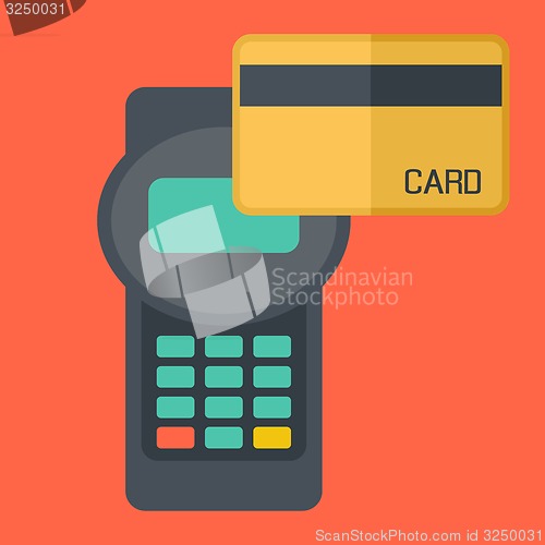 Image of Credit card terminal with cards