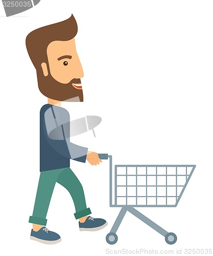 Image of Man with empty cart.