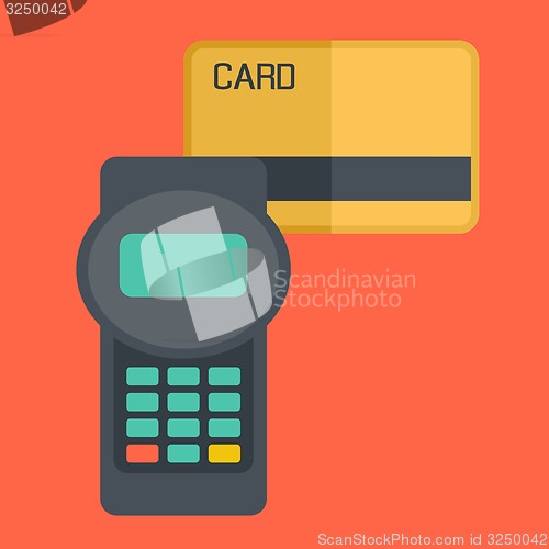 Image of Credit card terminal with cards