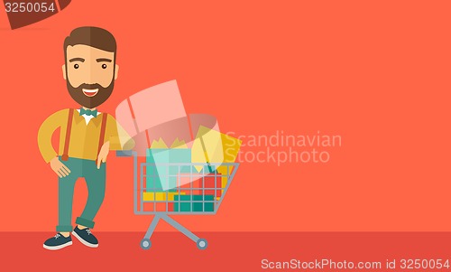 Image of Man with shopping cart