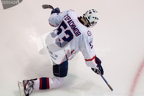 Image of Hockey with the puck. 