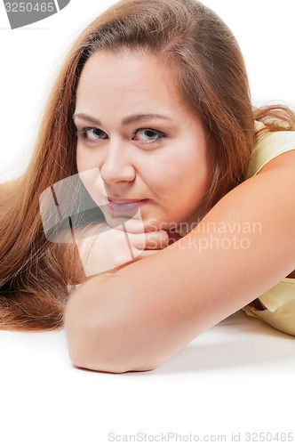 Image of Cheerful woman with fresh clear skin