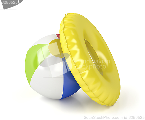 Image of Beach ball and swim ring