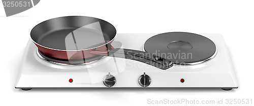 Image of Double hot plate and frying pan