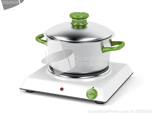 Image of Hot plate and cooking pot 