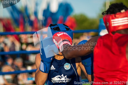 Image of A boxing match between Alayn Limonta (Havana, Cuba) and Mamedov Gabil (Orenburg, Russia)