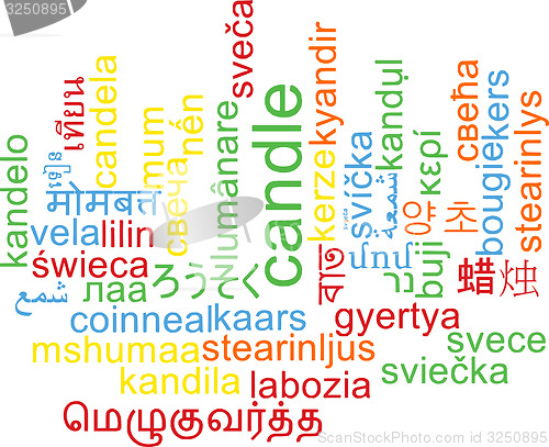 Image of Candle multilanguage wordcloud background concept