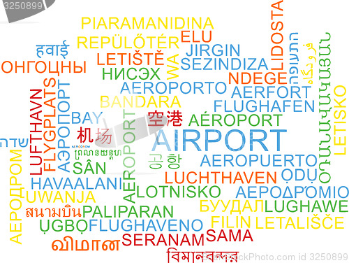 Image of Airport multilanguage wordcloud background concept