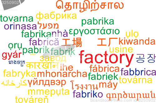 Image of Factory multilanguage wordcloud background concept