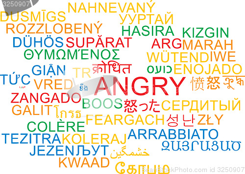 Image of Angry multilanguage wordcloud background concept