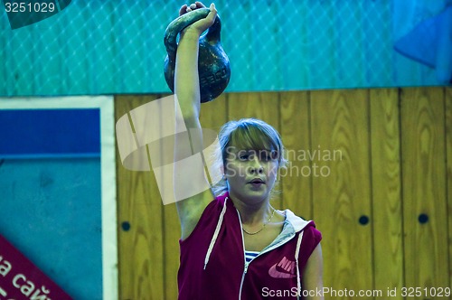 Image of The girl in the kettlebell sport