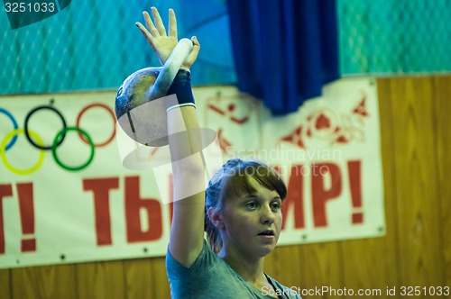 Image of The girl in the kettlebell sport