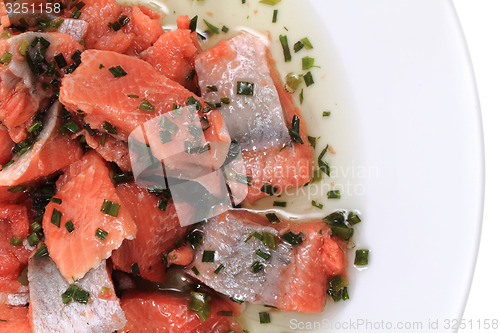 Image of salmon fish pieces