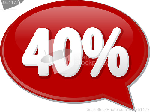 Image of Forty percent word speech bubble illustration