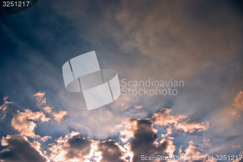 Image of Beautiful sky with white clouds