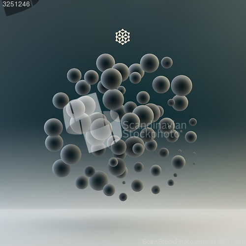 Image of 3d abstract spheres. Vector illustration. 