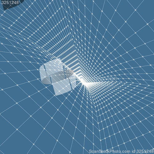 Image of Abstract tunnel grid. 3d vector illustration. 