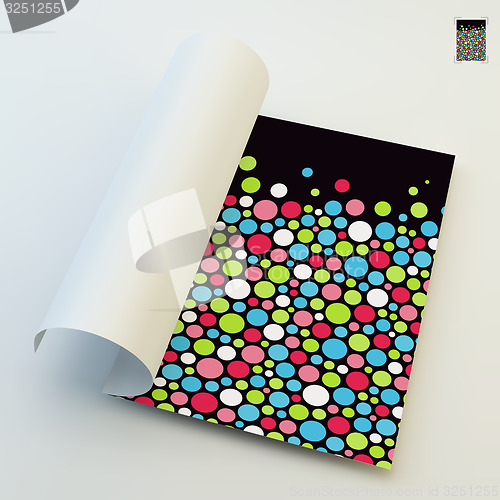 Image of A4 business blank. Abstract background with color circles. 