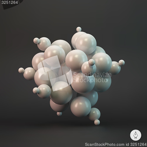 Image of 3d abstract spheres. Vector illustration. 