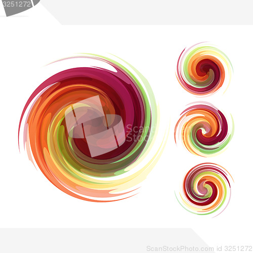 Image of Colorful abstract icon set. Dynamic flow illustration. 