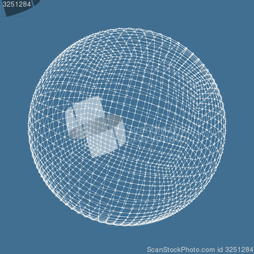 Image of 3d sphere. Global digital connections. Technology concept. 