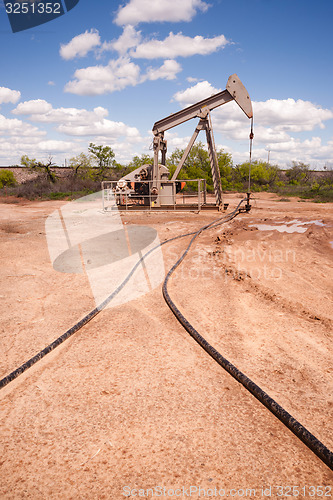 Image of Texas Oil Pump Jack Fracking Crude Extraction Machine