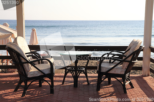 Image of greece beach umbrella