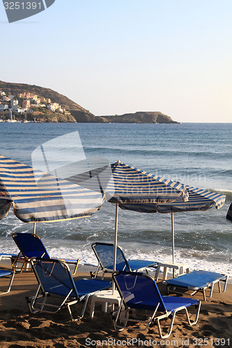 Image of greece beach umbrella