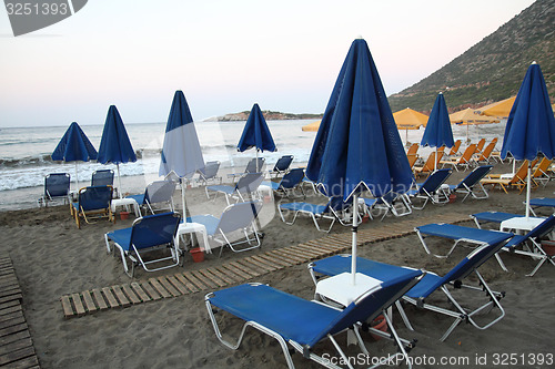 Image of greece beach umbrella
