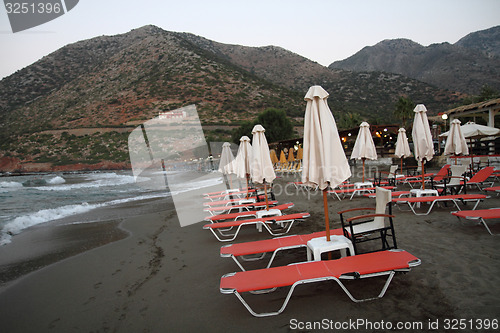 Image of greece beach umbrella