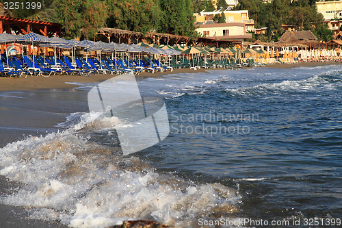 Image of greece beach umbrella