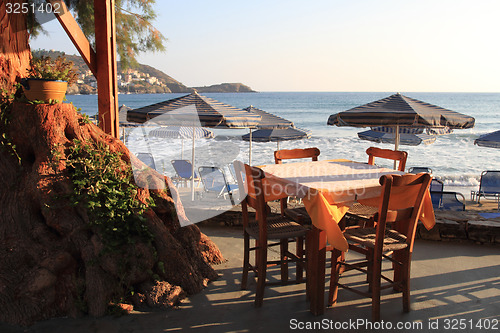 Image of greece beach umbrella