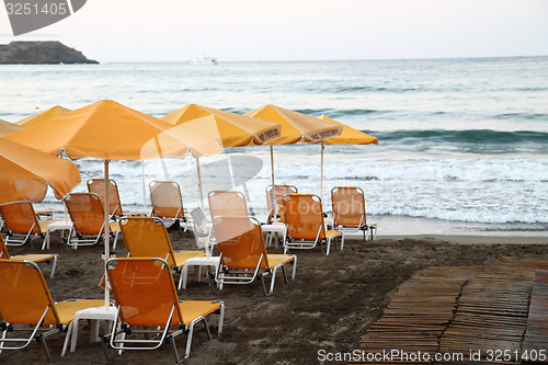 Image of greece beach umbrella